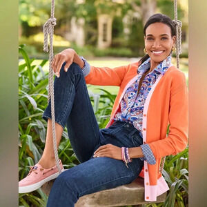 Talbots Women’s Girlfriend Button Cardigan Gorgeous‎ Detailed 4 Seasons Light XS